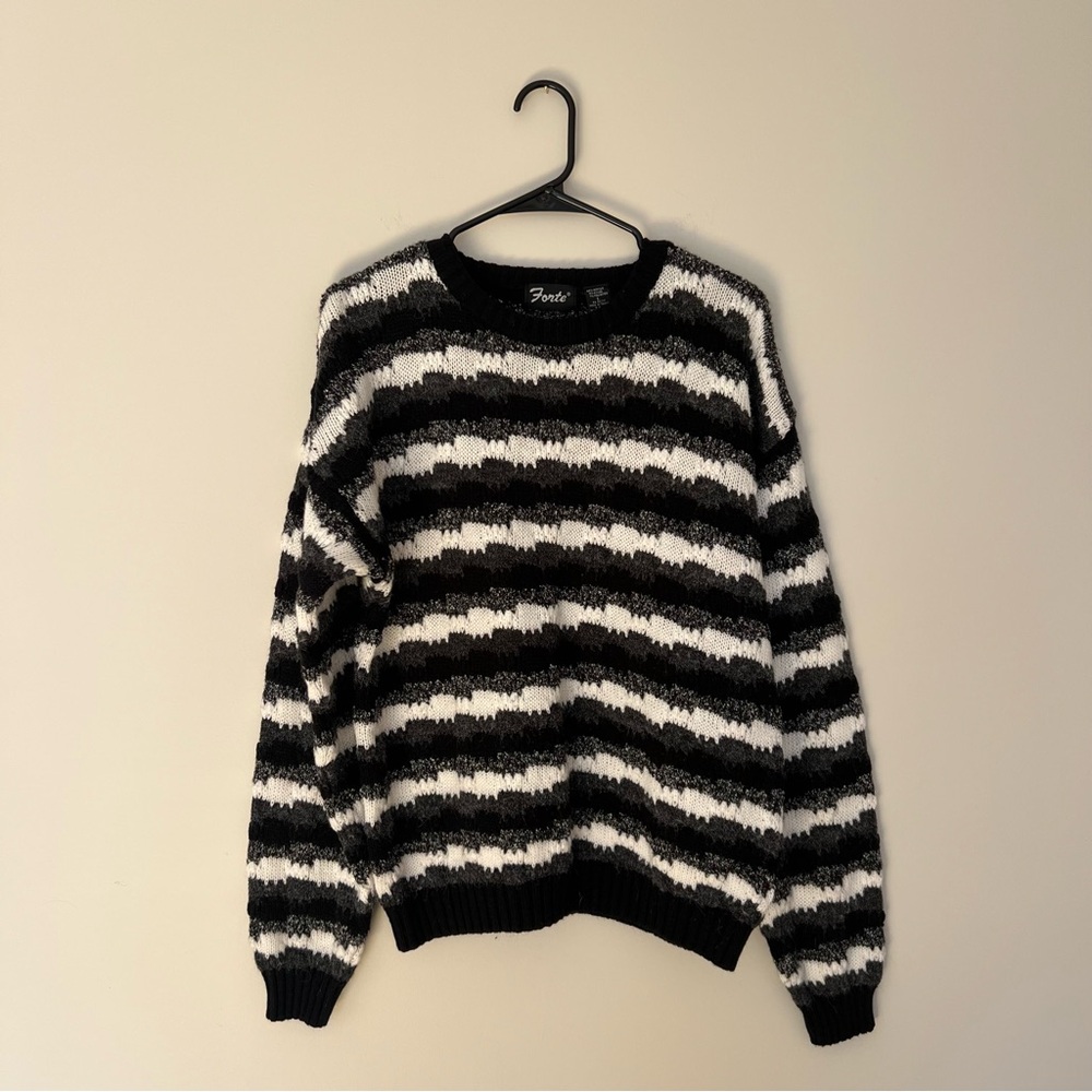 Vintage Striped Grandpa Knit Sweater
